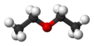 Diethyl ether, from https://commons.wikimedia.org/wiki/File:Diethyl-ether-3D-balls.png