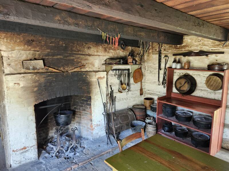 Kitchen within the Lincoln cabin south of Charleston, Illinois.