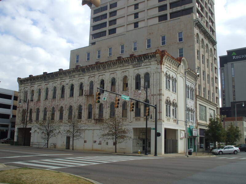 Closed businesses along Commerce Street, Montgomery, Alabama.