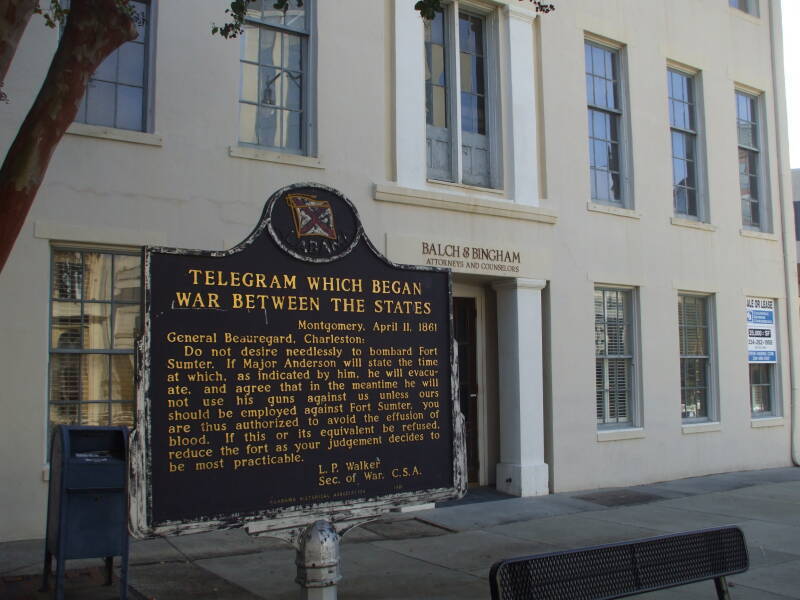 Winter Building in downtown Montgomery, Alabama, where the Confederate Secretary of War sent the telegram that started the Civil War.