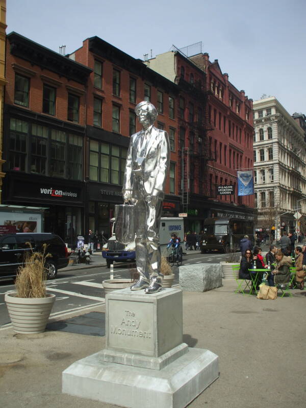Rob Pruitt's 'The Andy Monument' (2012) installed outside 860 Broadway.