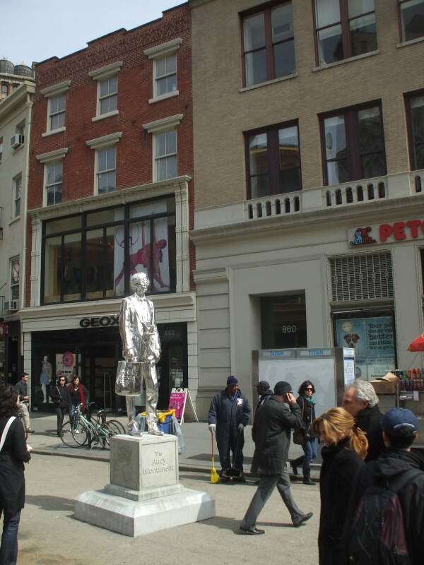 Rob Pruitt's 'The Andy Monument' (2012) installed outside 860 Broadway.