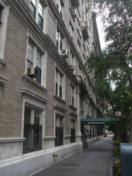 Liz Lemon's apartment building on West 88th Street at 160 Riverside Drive on the Upper West Side in Manhattan.