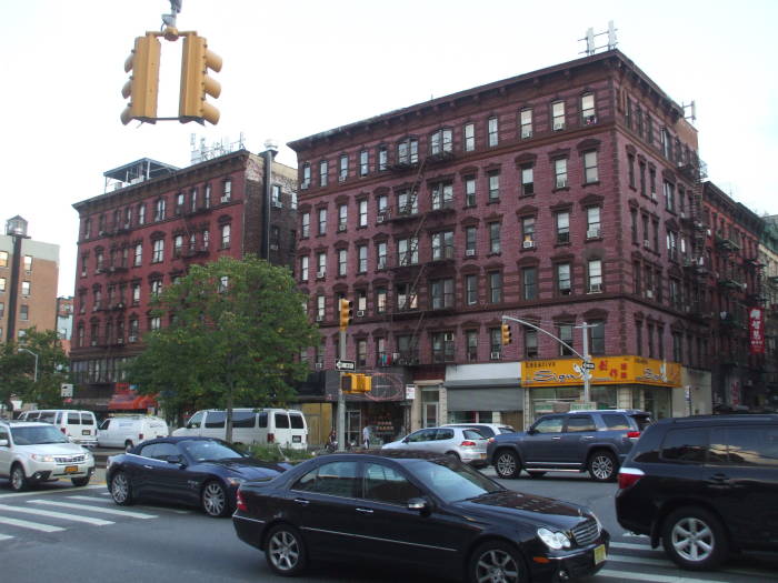 Delancey Street, sometimes called Yancy Street, on the Lower East Side in New York.