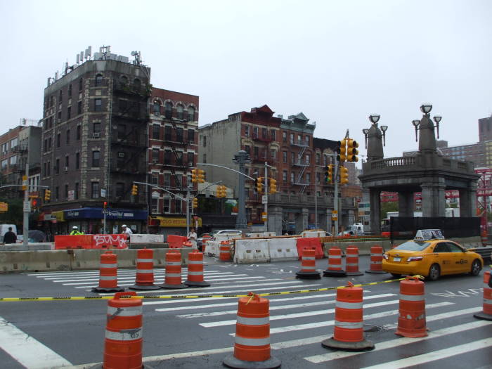 Delancey Street, sometimes called Yancy Street, on the Lower East Side in New York.