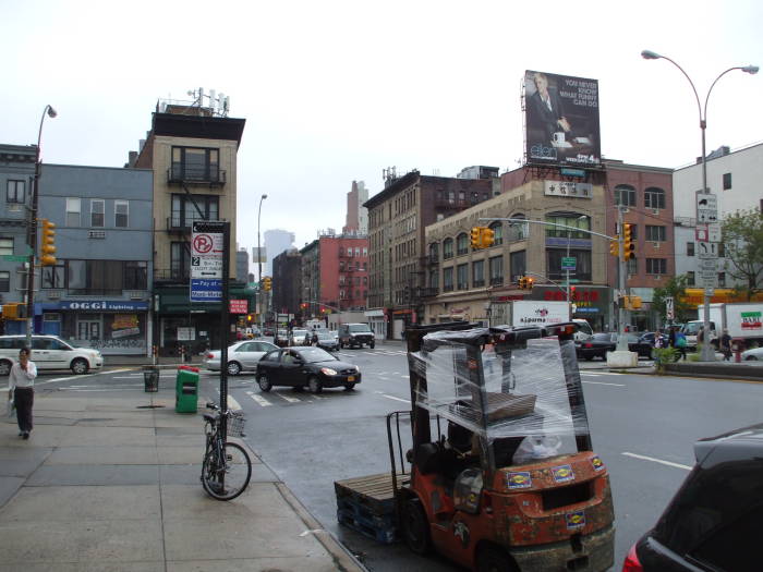 Delancey Street, sometimes called Yancy Street, on the Lower East Side in New York.