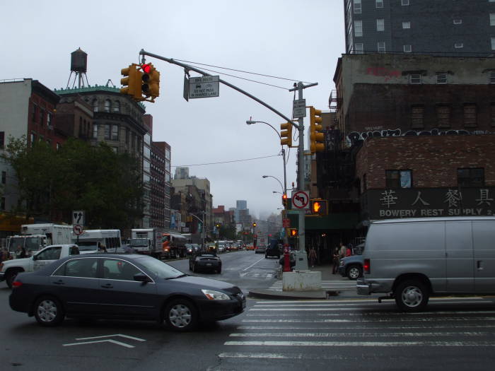 Delancey Street, sometimes called Yancy Street, on the Lower East Side in New York.