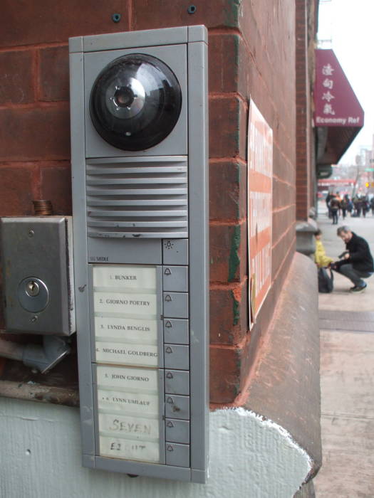 Buzzer for 'The Bunker', William Burroughs' apartment at 222 Bowery.