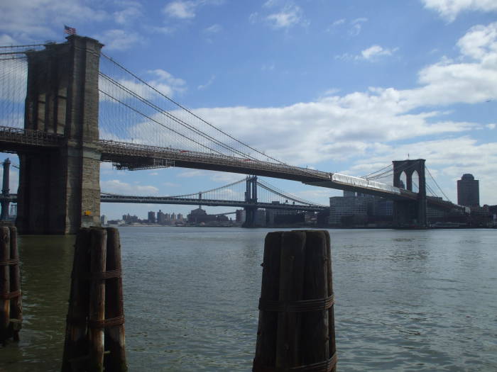Brooklyn Bridge and Manhattan Bridge.