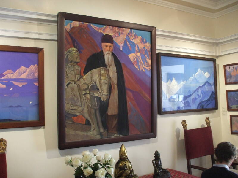 Interior of Roerich Museum, painting of Nicholas Roerich.