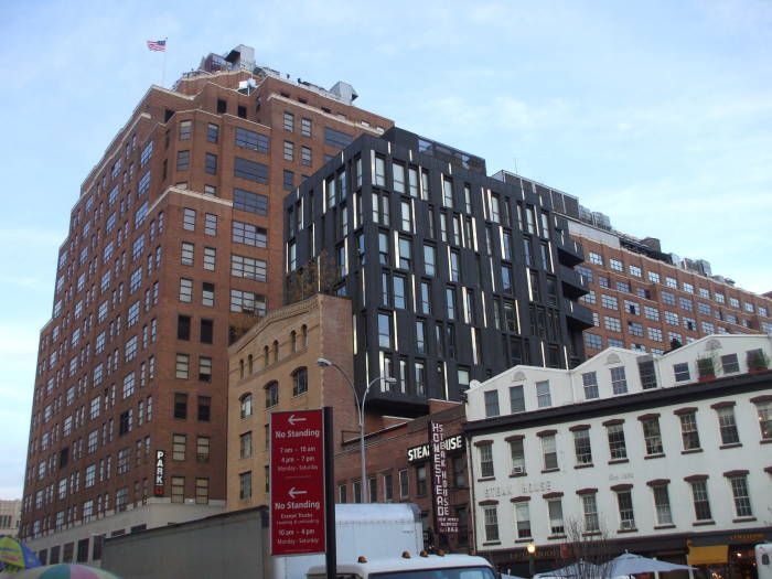 Chelsea's new architecture contrasts with 111 Eighth Avenue.
