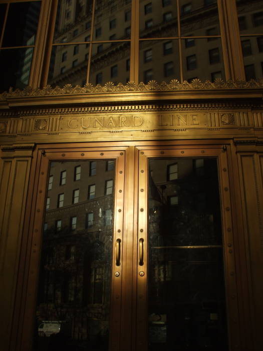 Cunard sold tickets in the great hall at 25 Broadway.  Now a Telehouse datacenter is located upstairs in the building.