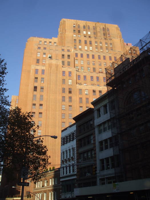 The Western Union building at 60 Hudson Street is much taller than most buildings in Tribeca.