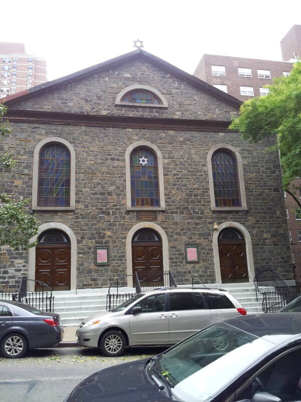 Białystoker Synagogue at 7-11 Bialystoker Place, formerly Willett Street, near Grand, on the Lower East Side.