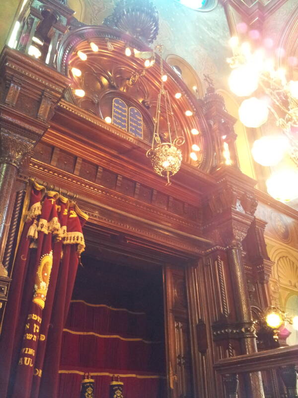 Interior of Eldridge Street Synagogue on the Lower East Side.