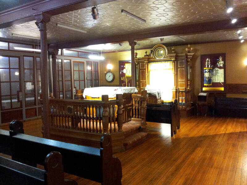 Small sanctuary in lower floor of Eldridge Street Synagogue Museum