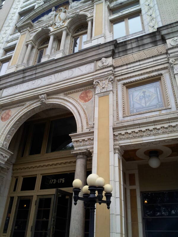 Home of 'The Jewish Daily Forward' or 'Forvets' in Yiddish, on the Lower East Side.