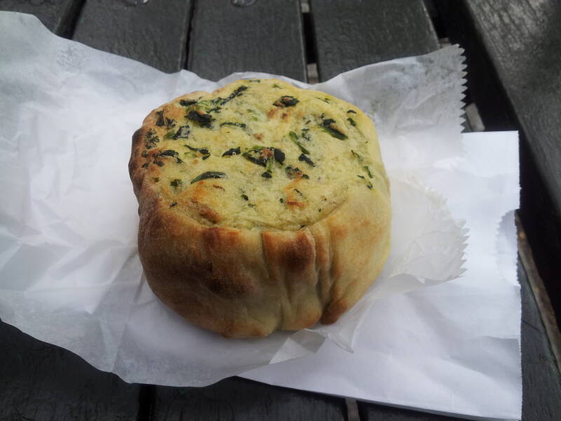 Spinach knish from Yonah Shimmel Knishery.