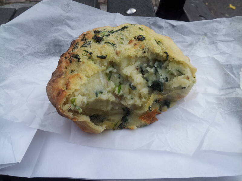 Spinach knish from Yonah Shimmel Knishery.