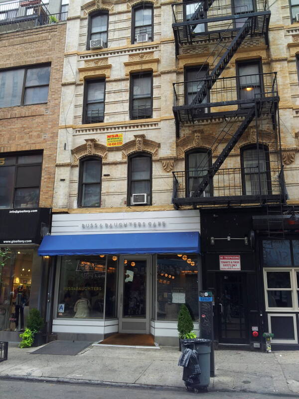 Russ and Daughters cafe on Orchard Street on the Lower East Side.