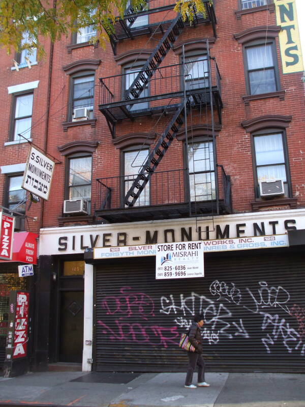 Silver Monuments, now closed, on Stanton Street.