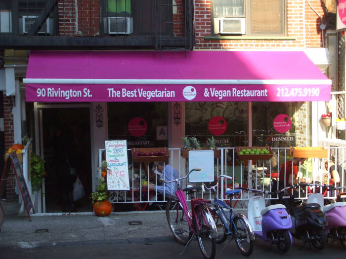 Moby's TeaNY vegan restaurant on Rivington Street between Orchard and Ludlow.