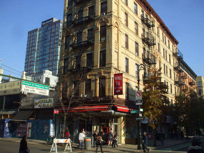 On Stanton Street crossing Orchard Street.