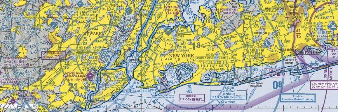 Aeronautical chart of the New York area.