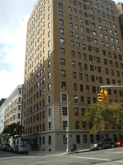 Stan Lee's birthplace, West End Avenue and West 98th Street on the Upper West Side of Manhattan in New York.  Northwest corner.