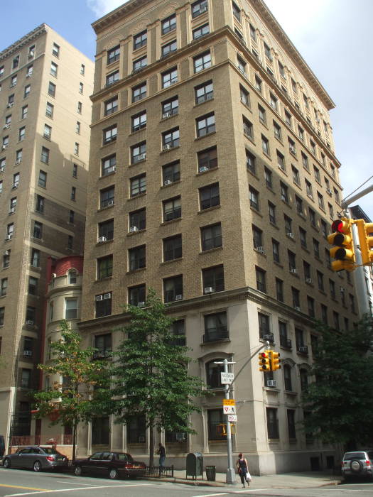 Stan Lee's birthplace, West End Avenue and West 98th Street on the Upper West Side of Manhattan in New York.  Northeast corner.