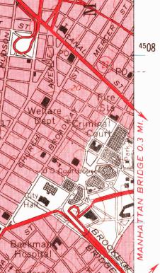 Map of Manhattan showing Cortlandt Alley.
