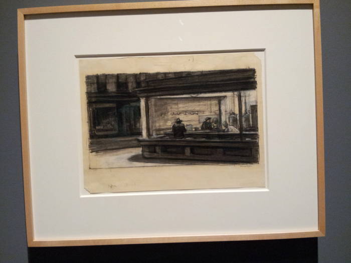 Hopper's studies for 'Nighthawks': almost complete.