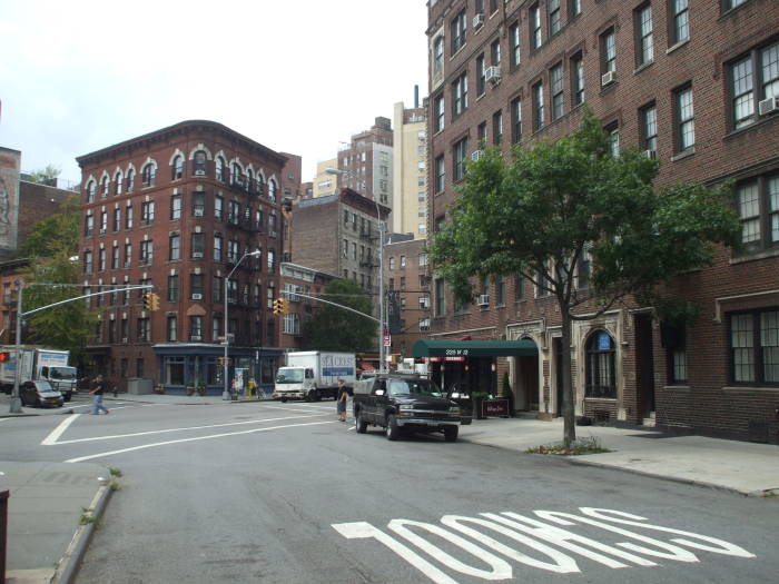 Greenwich Avenue between 7th Avenue and 12th Street during the day.