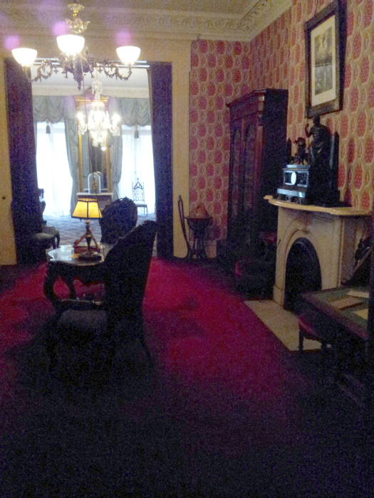 View from dining room through library to parlor, within Theodore Roosevelt's birthplace in New York.