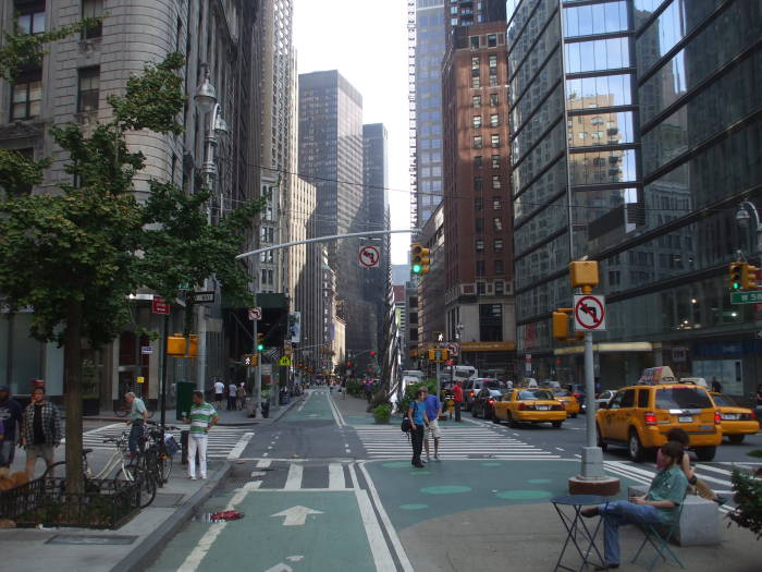 South on Broadway from Columbus Circle to Times Square.