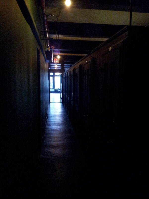 Hallway at the Bowery House, daytime.