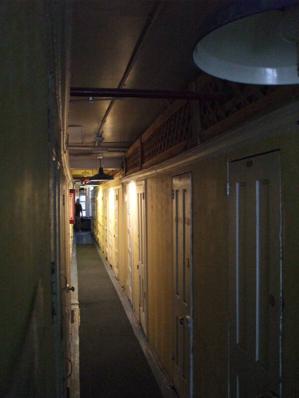 The hallways of the Whitehouse SRO hotel and hostel.