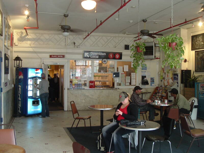 Lobby of the Whitehouse SRO hotel and hostel at 340 Bowery.