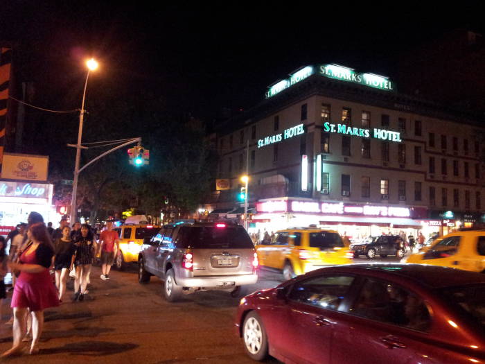 Southeast corner of Third Avenue and St Marks Place: St Marks Hotel