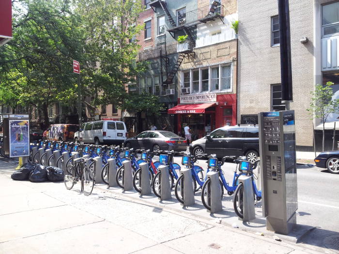 CitiBike rentals on St. Marks Place in the East Village.