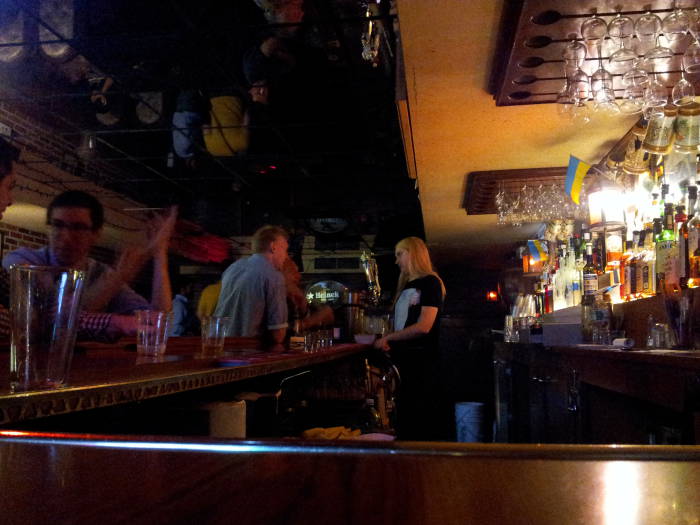 Interior of Karpaty Bar in the East Village.