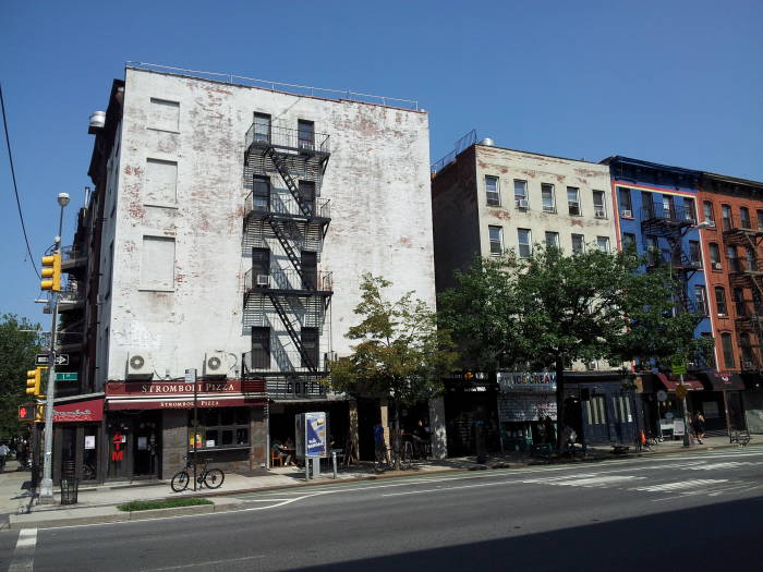 West side of Second Avenue just north of St. Marks Place in the East Village.