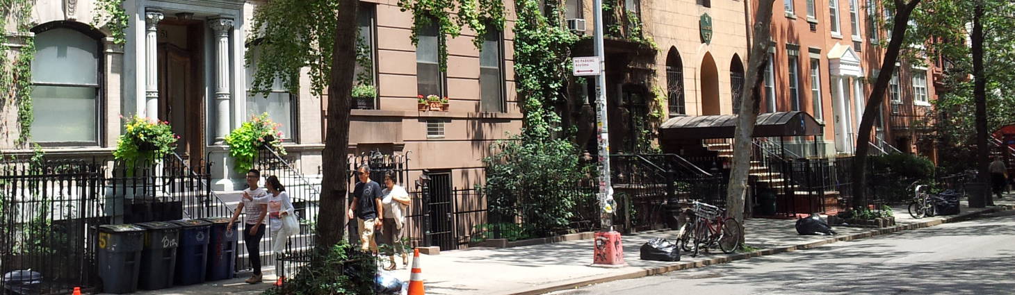 North side of St. Marks Place from Second Avenue to First Avenue in the East Village in Manhattan