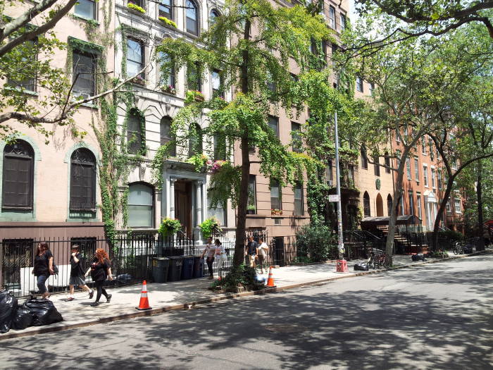 North side of St. Marks Place between Second Avenue and First Avenue in the East Village.