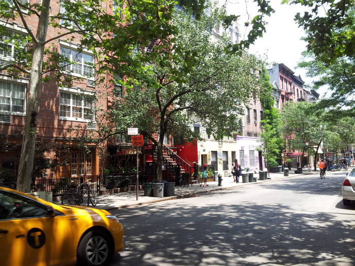 North side of St. Marks Place between Second Avenue and First Avenue in the East Village.