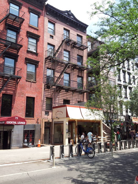 North side of St. Marks Place between Second Avenue and First Avenue in the East Village.