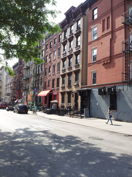 South side of St. Marks Place between First Avenue and Avenue A in the East Village.