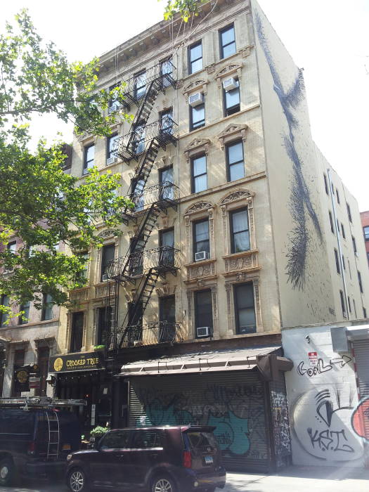 South side of St. Marks Place between First Avenue and Avenue A in the East Village.