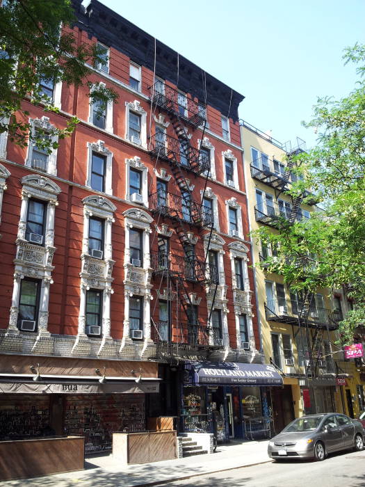 South side of St. Marks Place between First Avenue and Avenue A in the East Village.