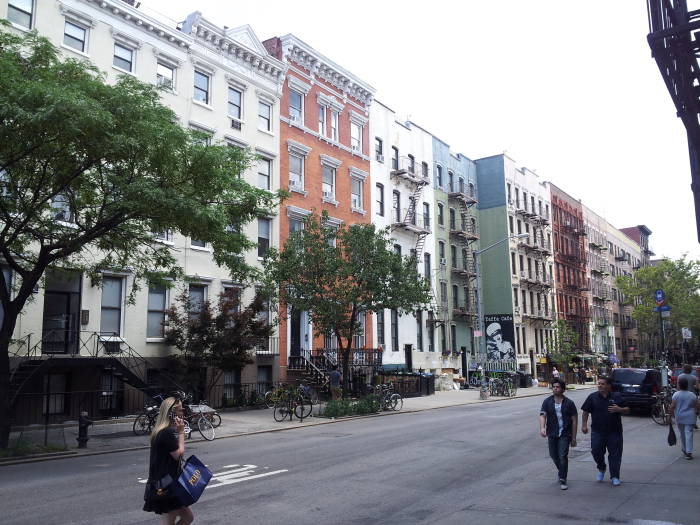 North side of St. Marks Place between First Avenue and Avenue A in the East Village.